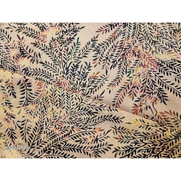 Batik Leaf Print Fabric 1 yard x 43" For Sewing Quilting & Crafting Projects 100 - Picture 4 of 4